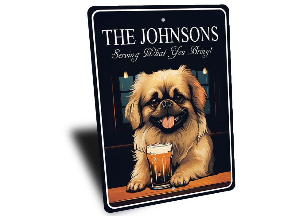 Pekingese Dog Custom Serving What You Bring Sign