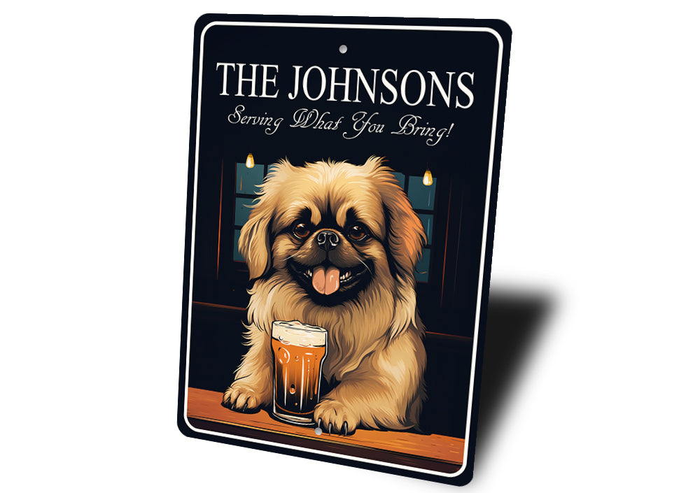 Pekingese Dog Custom Serving What You Bring Sign