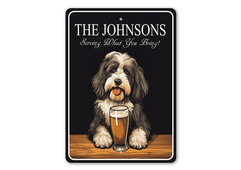 Tibetan Terrier Dog Custom Serving What You Bring Sign