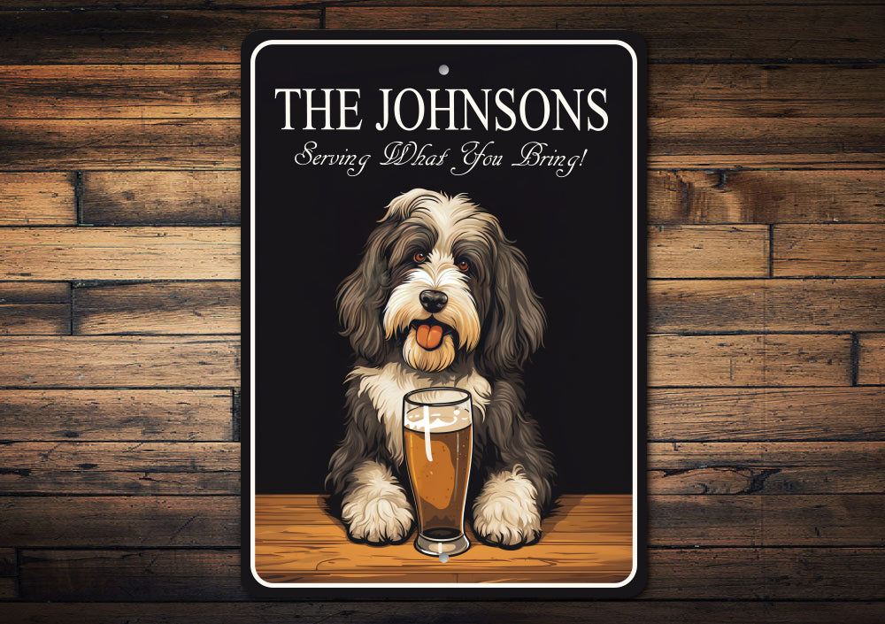 Tibetan Terrier Dog Custom Serving What You Bring Sign