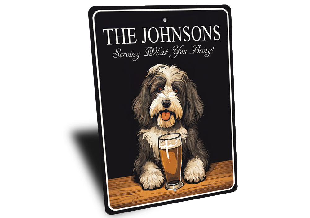 Tibetan Terrier Dog Custom Serving What You Bring Sign