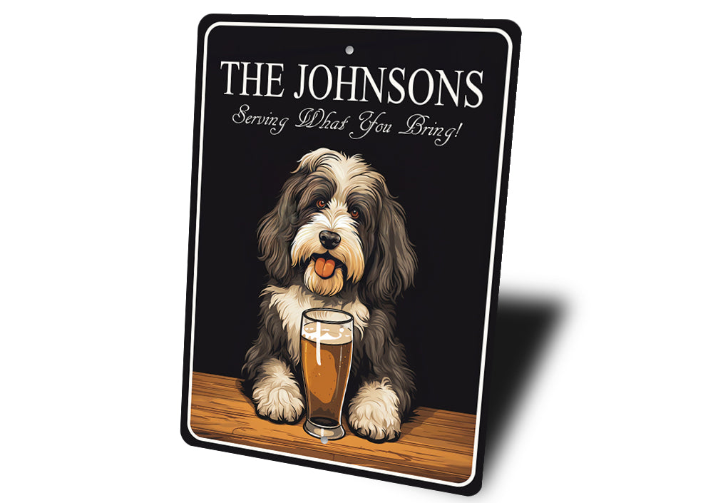 Tibetan Terrier Dog Custom Serving What You Bring Sign