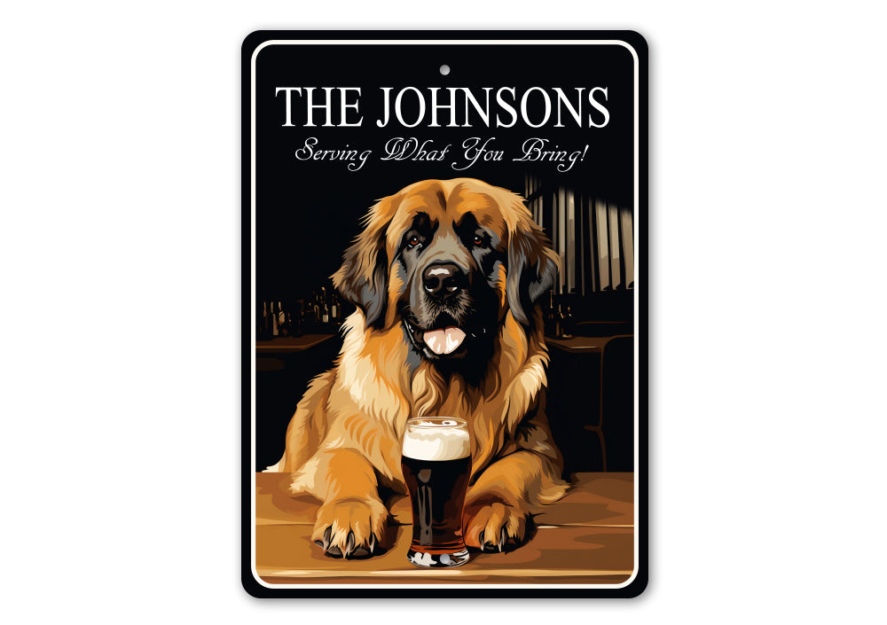 Leonberger Dog Custom Serving What You Bring Sign