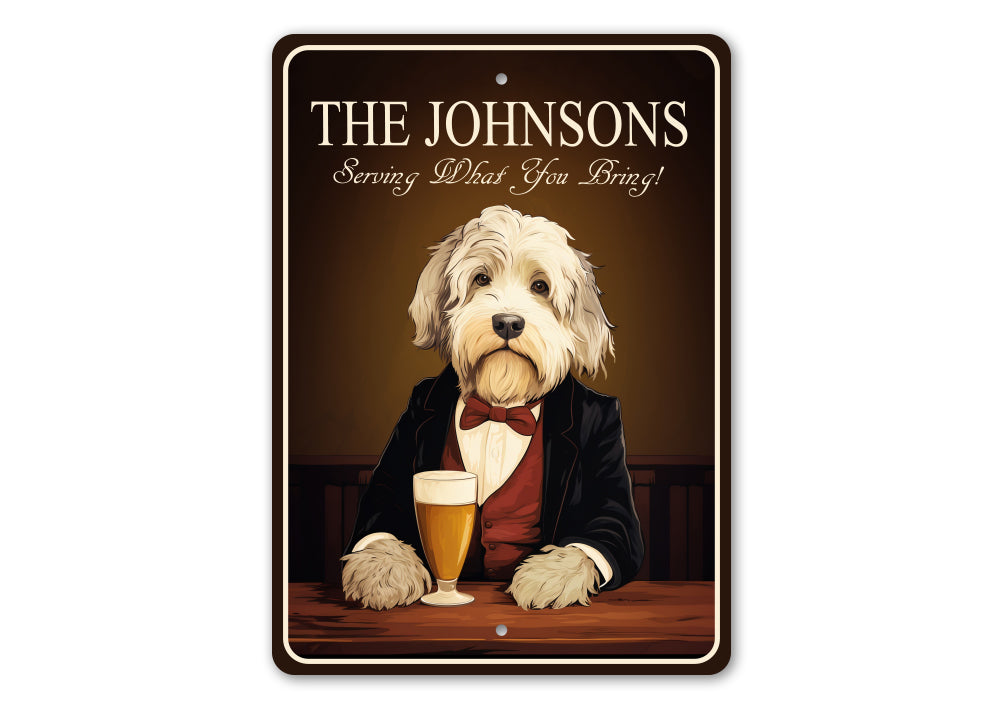 Sheep Dog Custom Serving What You Bring Sign