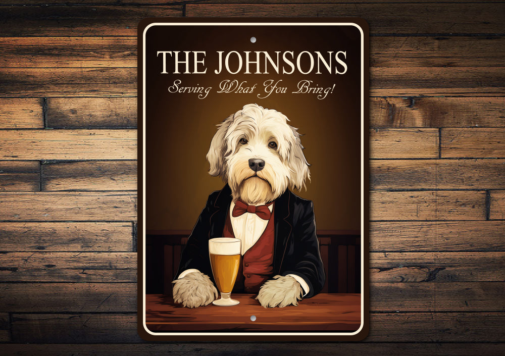Sheep Dog Custom Serving What You Bring Sign