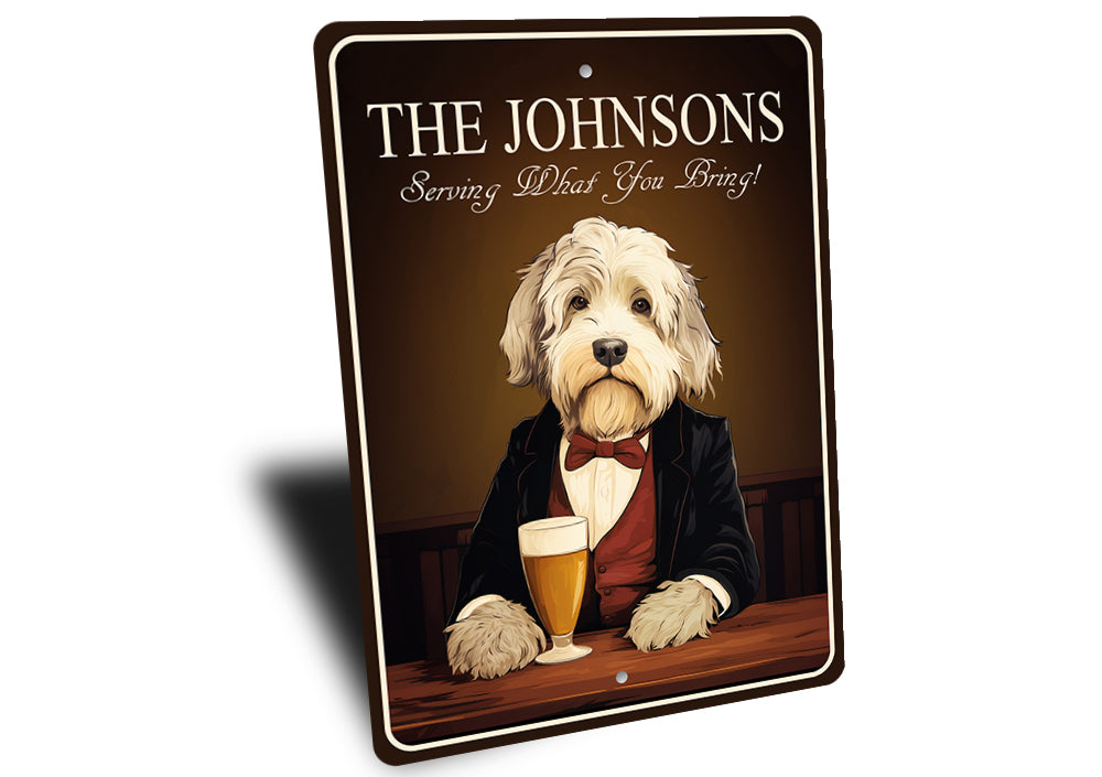 Sheep Dog Custom Serving What You Bring Sign