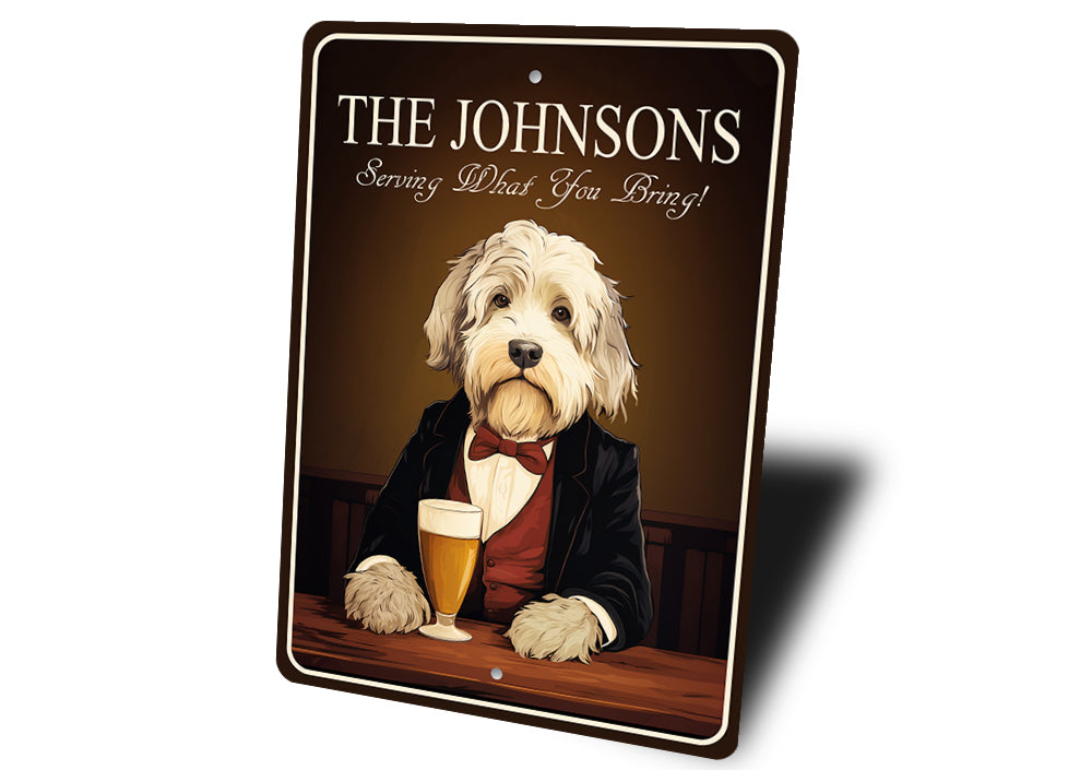 Sheep Dog Custom Serving What You Bring Sign