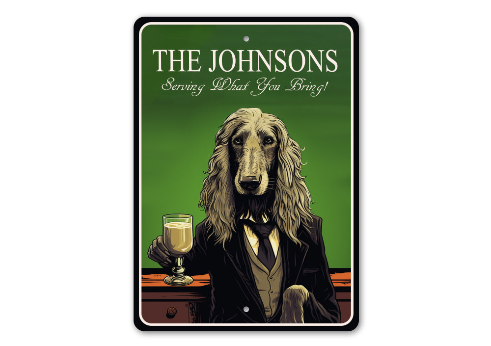 Afghan Hound Dog Custom Serving What You Bring Sign