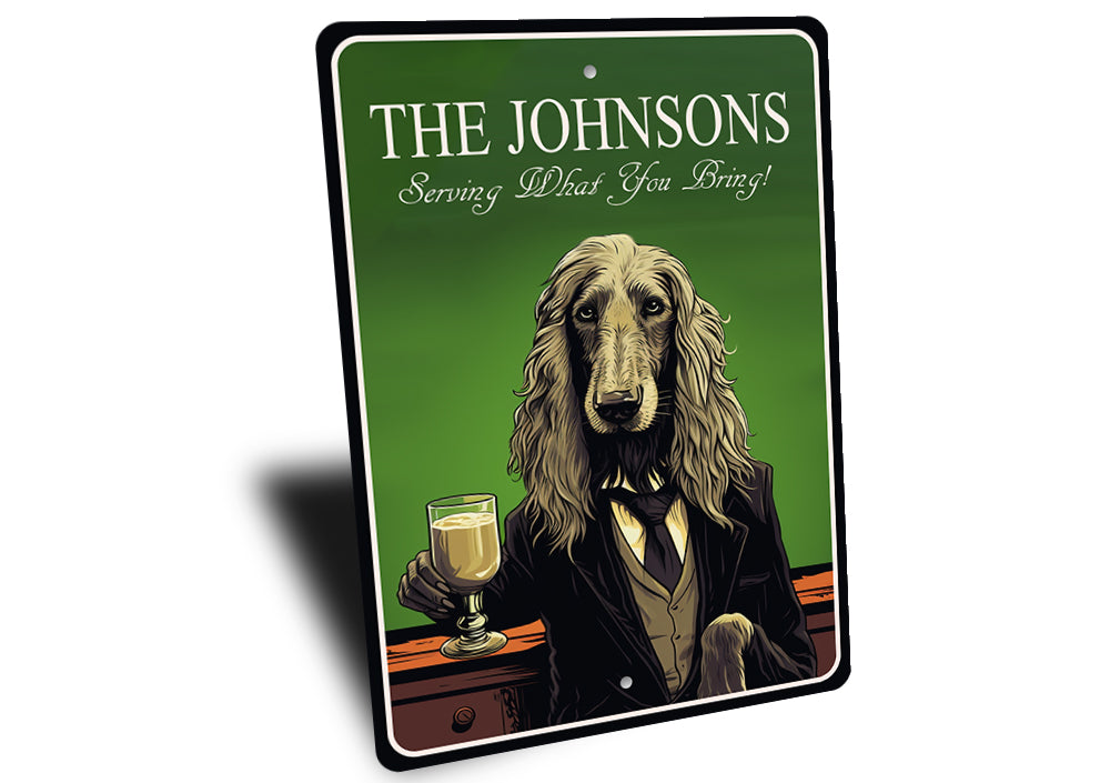 Afghan Hound Dog Custom Serving What You Bring Sign