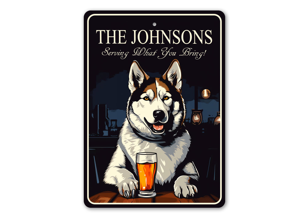 Siberian Husky Custom Serving What You Bring Sign