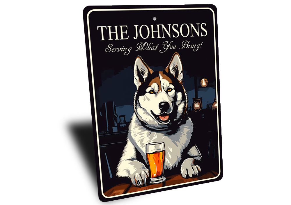 Siberian Husky Custom Serving What You Bring Sign