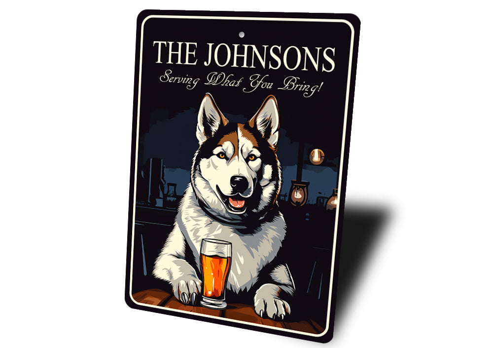 Siberian Husky Custom Serving What You Bring Sign