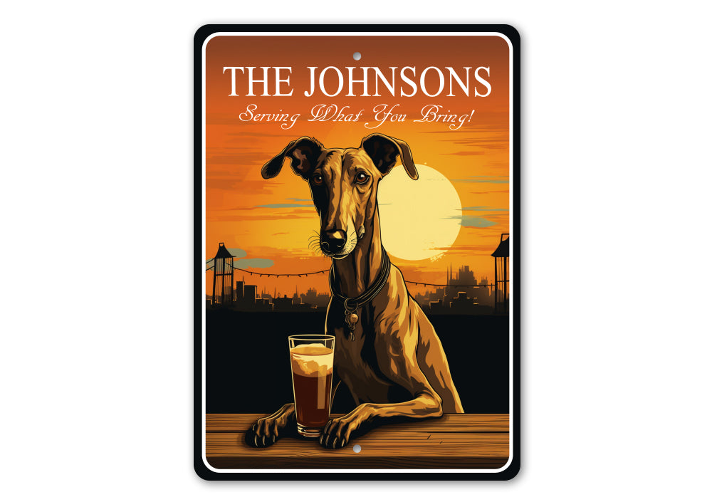 Greyhound Custom Serving What You Bring Sign