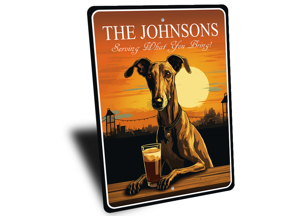 Greyhound Custom Serving What You Bring Sign
