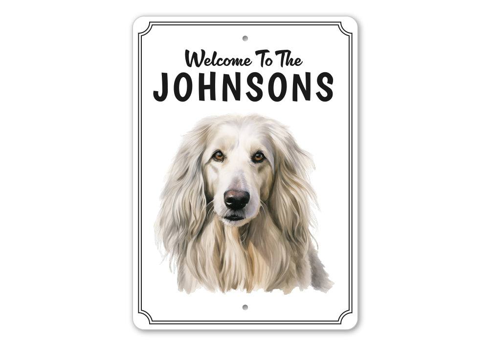 Afghan Hound Welcome To Personalized Sign
