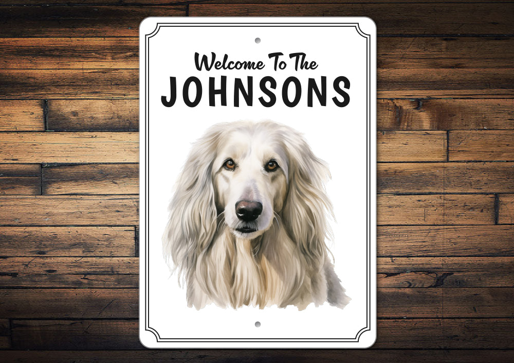 Afghan Hound Welcome To Personalized Sign
