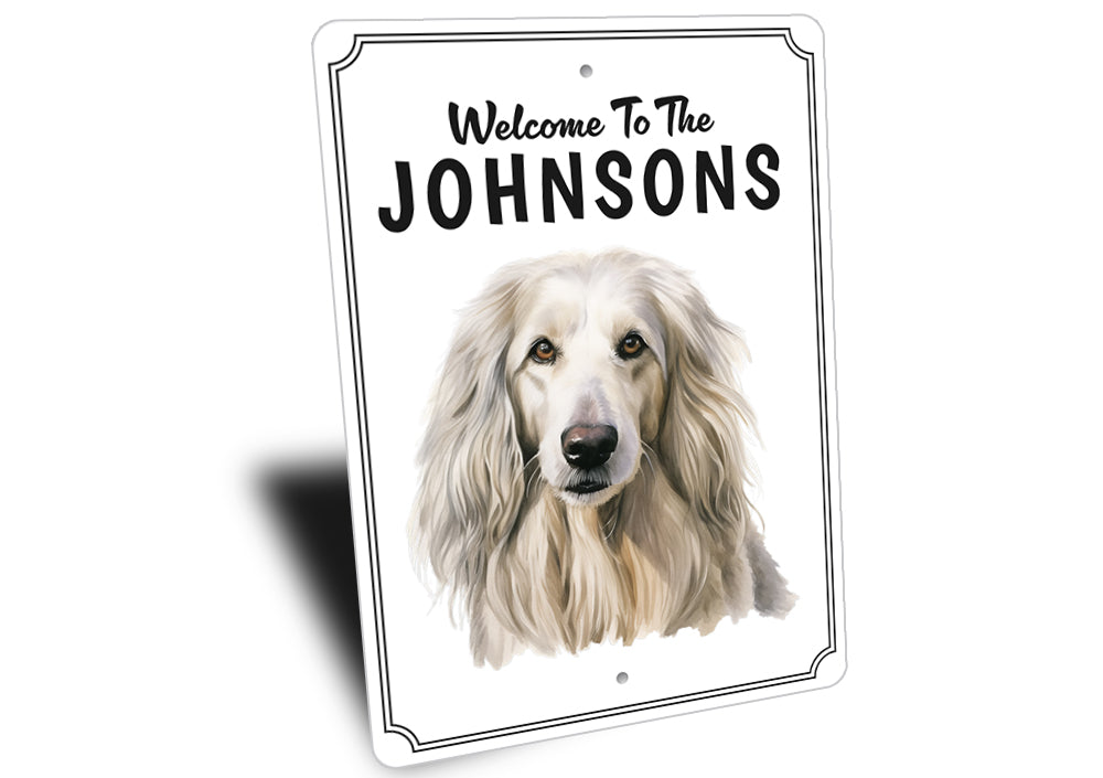 Afghan Hound Welcome To Personalized Sign