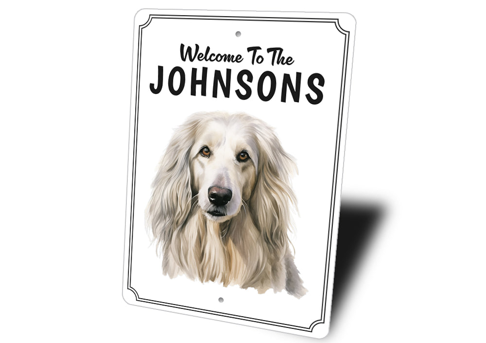 Afghan Hound Welcome To Personalized Sign
