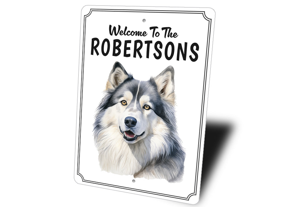 Alaskan Malamute Welcome To Personalized Sign