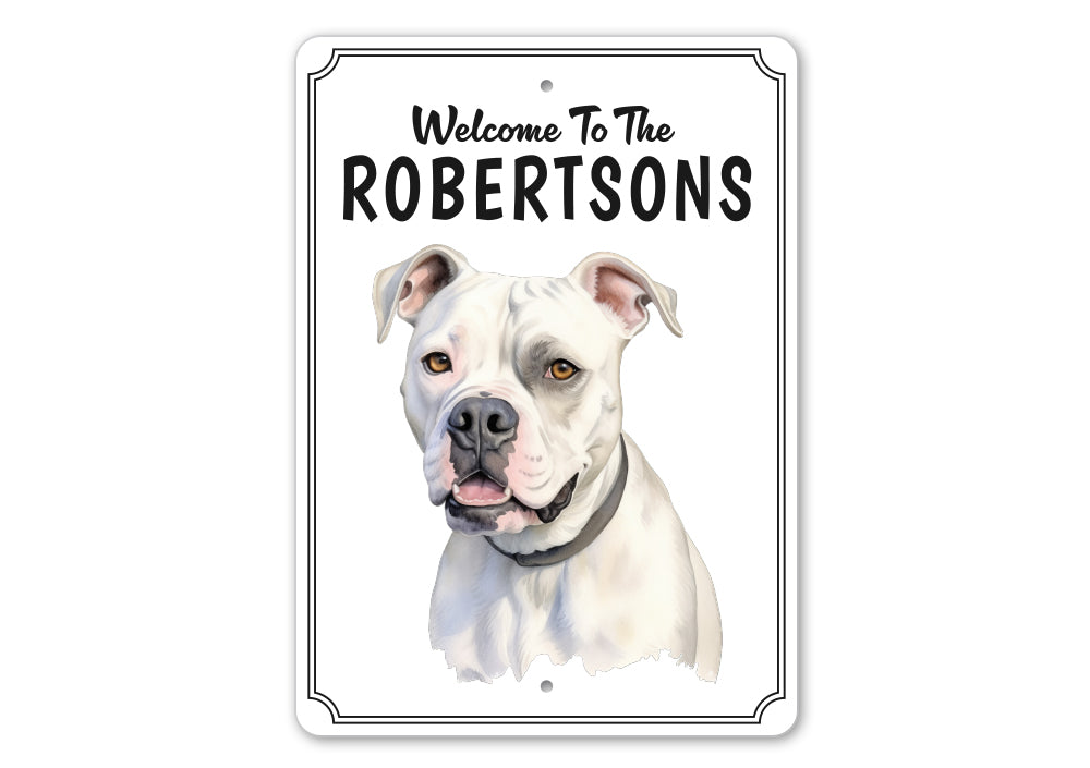 American Bulldog Welcome To Personalized Sign