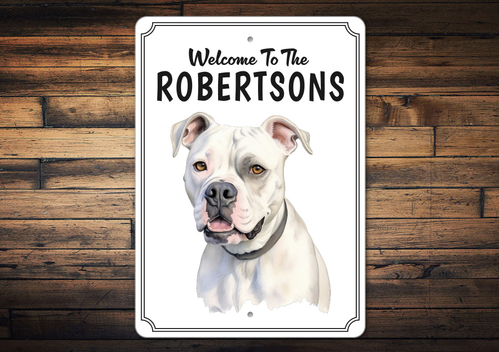 American Bulldog Welcome To Personalized Sign