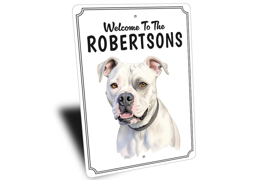 American Bulldog Welcome To Personalized Sign
