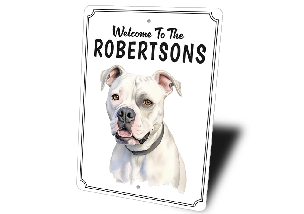 American Bulldog Welcome To Personalized Sign