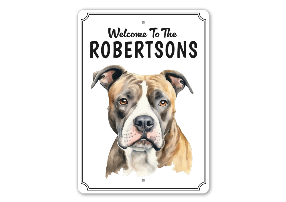 American Staffordshire Terrier Welcome To Custom Sign