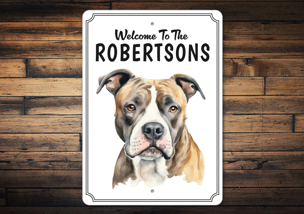 American Staffordshire Terrier Welcome To Custom Sign