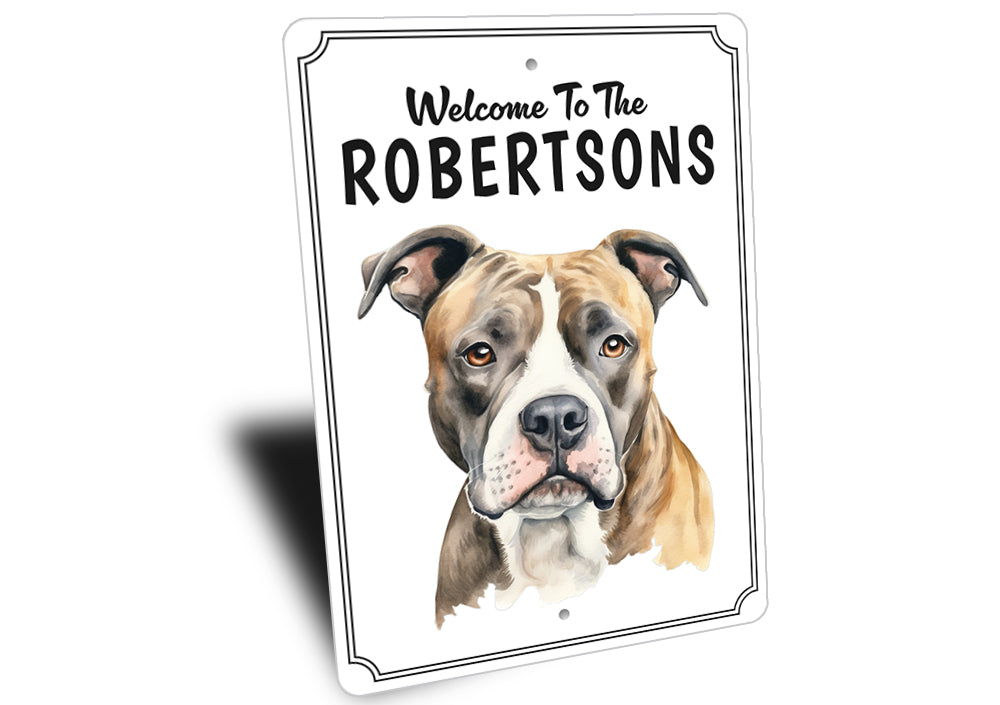 American Staffordshire Terrier Welcome To Custom Sign
