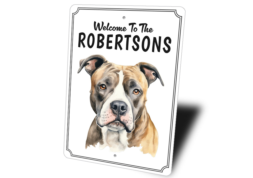 American Staffordshire Terrier Welcome To Custom Sign