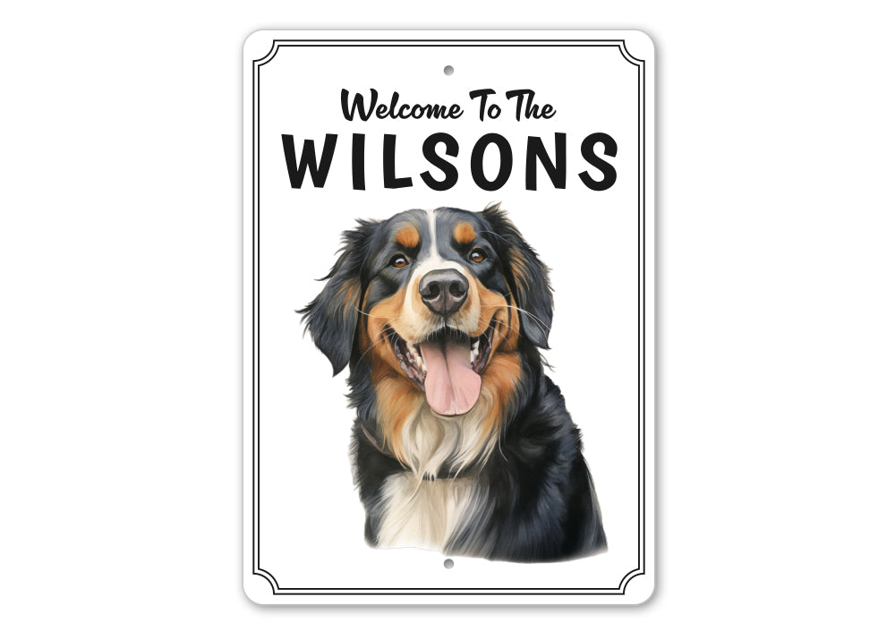 Bernese Mountain Dog Welcome To Custom Sign