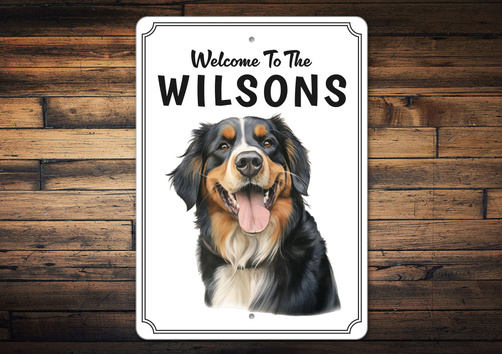 Bernese Mountain Dog Welcome To Custom Sign