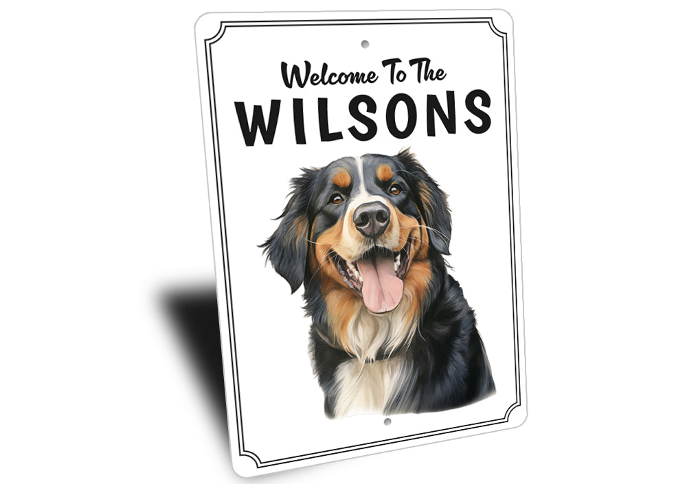 Bernese Mountain Dog Welcome To Custom Sign
