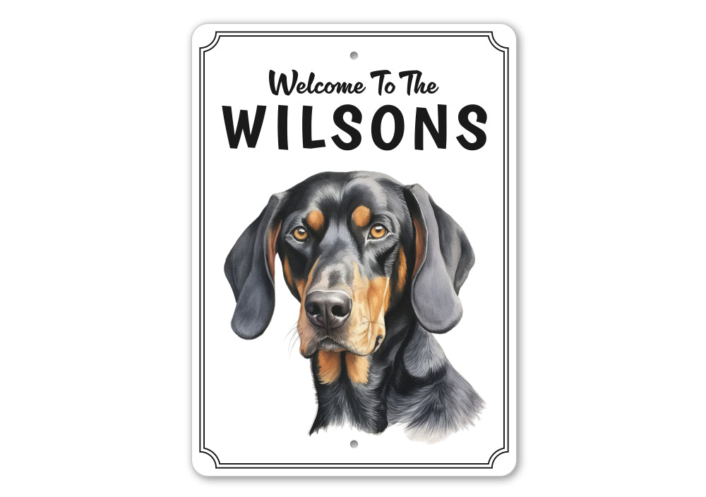 Coonhound Welcome To Personalized Sign