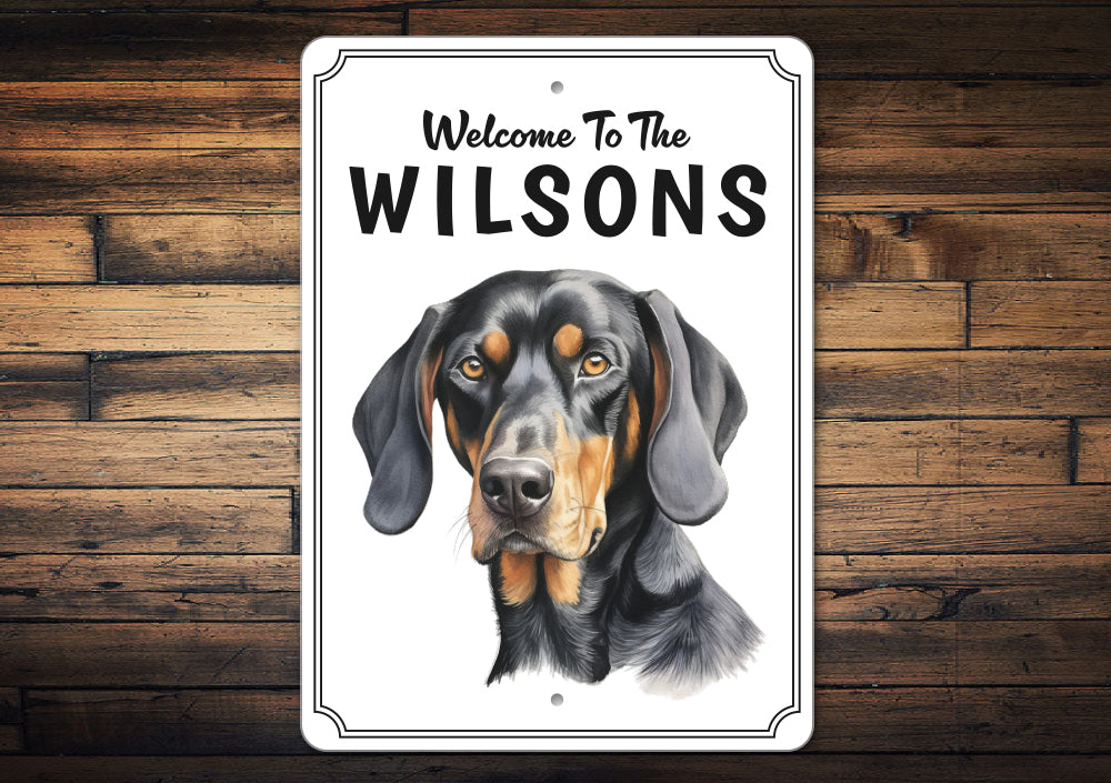 Coonhound Welcome To Personalized Sign