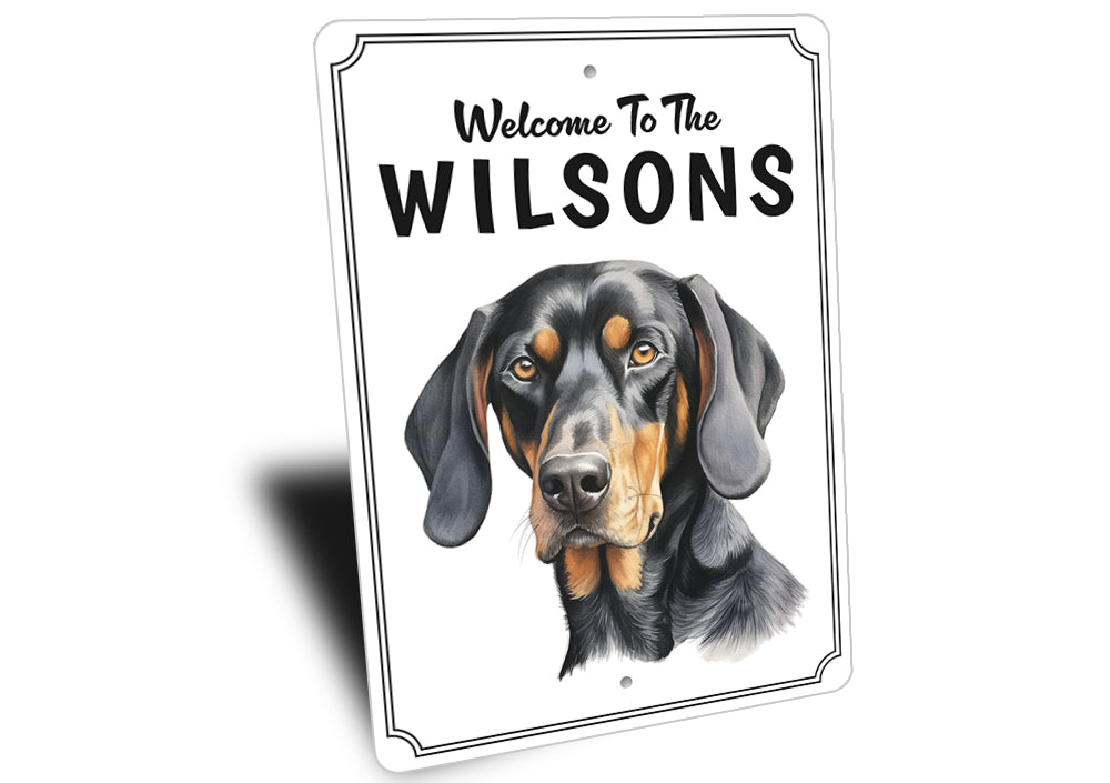 Coonhound Welcome To Personalized Sign