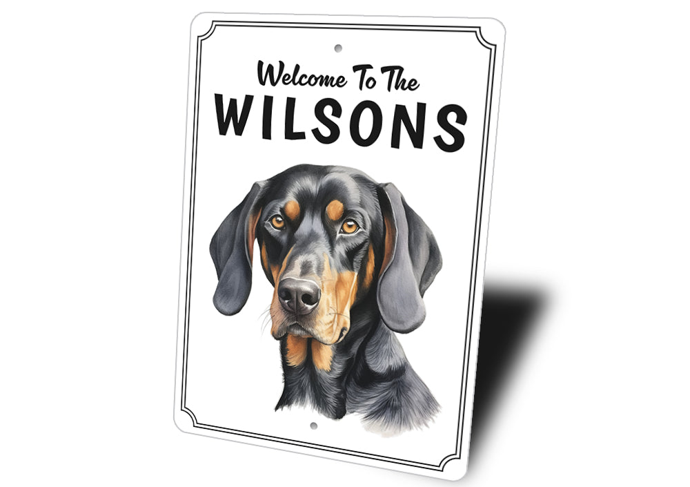 Coonhound Welcome To Personalized Sign