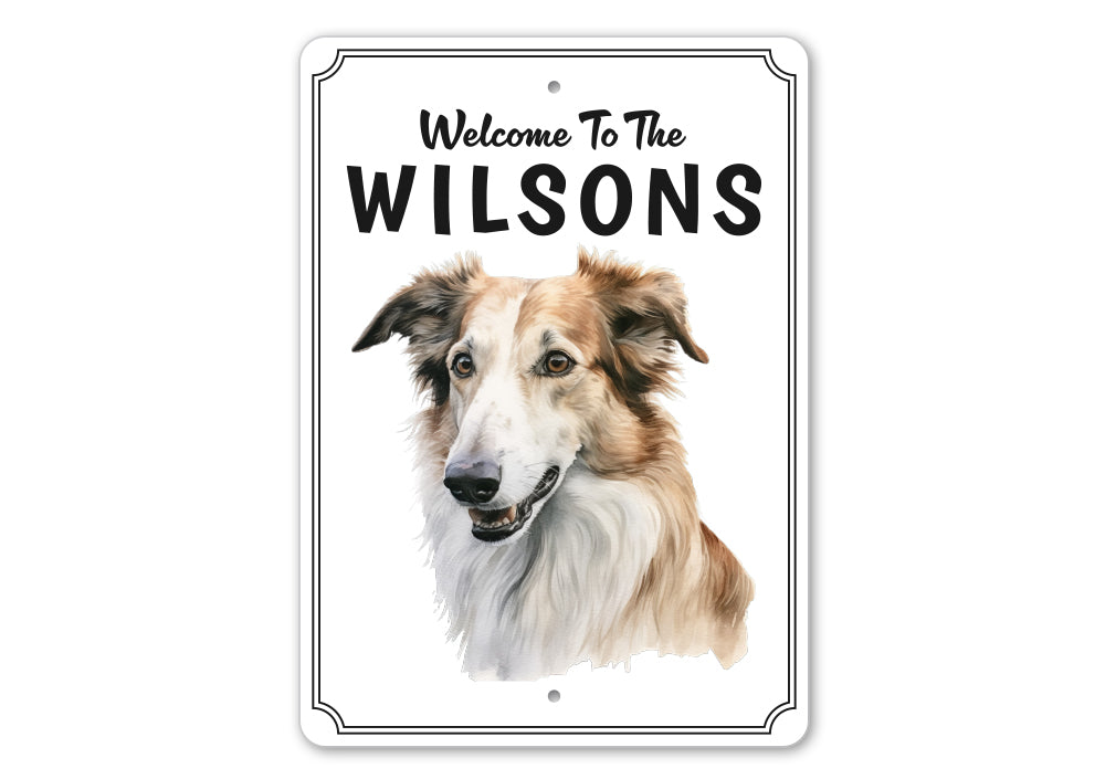 Borzoi Welcome To Personalized Sign