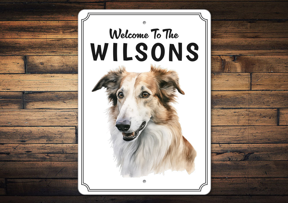 Borzoi Welcome To Personalized Sign