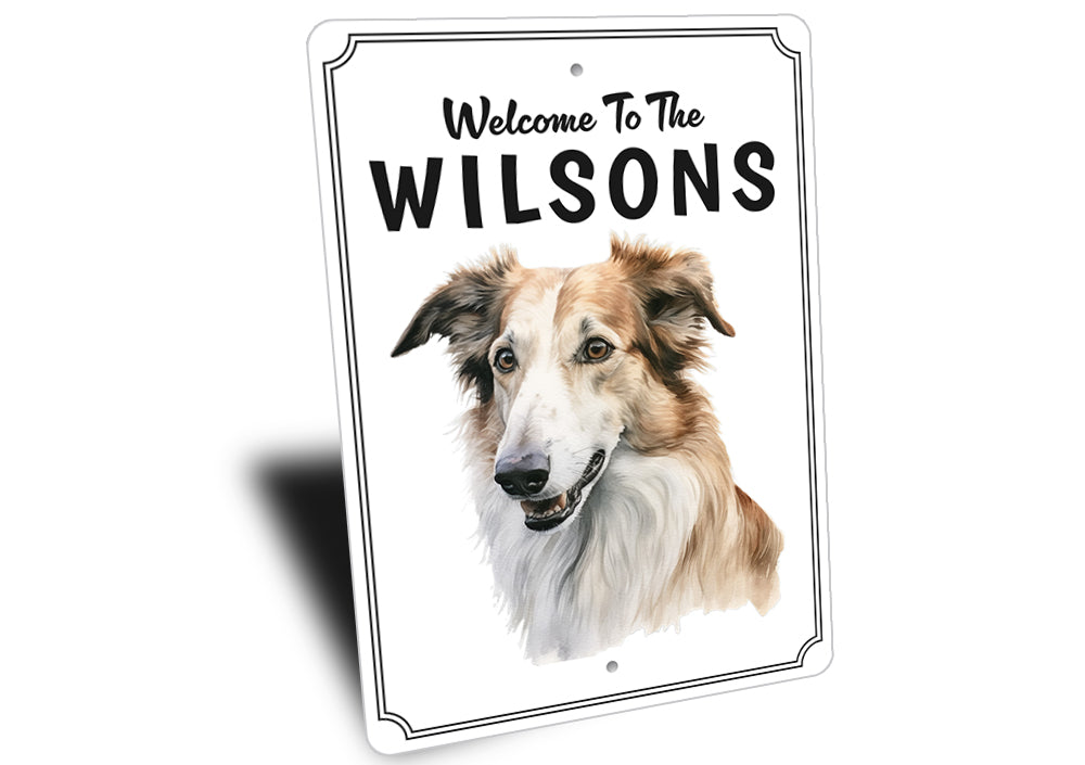 Borzoi Welcome To Personalized Sign