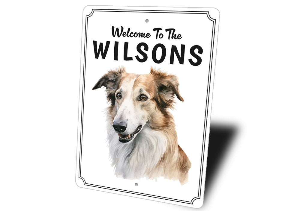 Borzoi Welcome To Personalized Sign