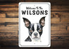 Boston Terrier Welcome To Personalized Sign