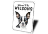 Boston Terrier Welcome To Personalized Sign