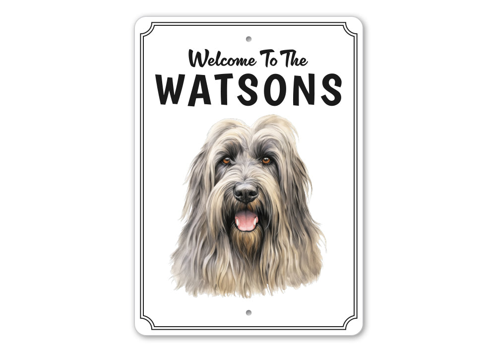 Briard Dog Welcome To Personalized Sign