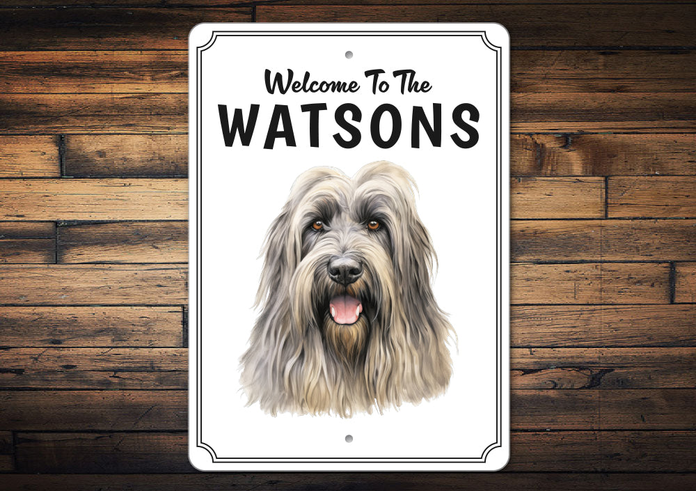Briard Dog Welcome To Personalized Sign