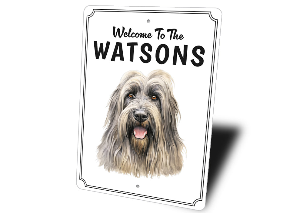 Briard Dog Welcome To Personalized Sign