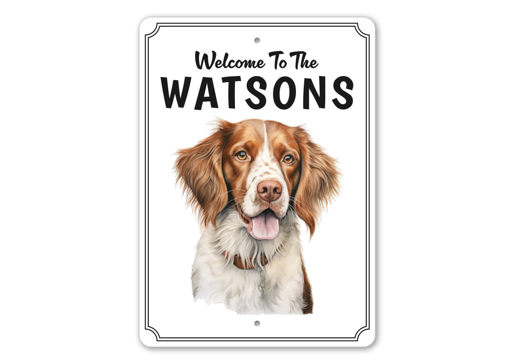 Brittany Spaniel Welcome To Personalized Sign