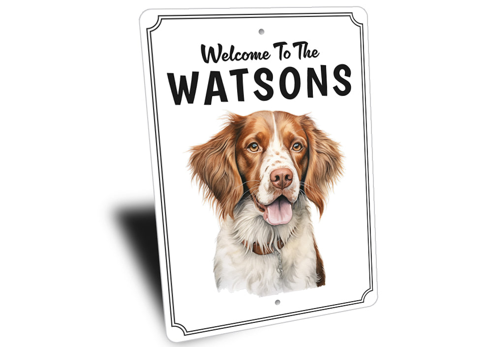 Brittany Spaniel Welcome To Personalized Sign