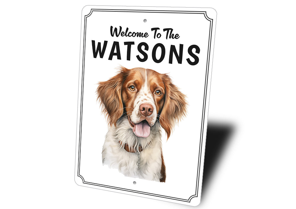 Brittany Spaniel Welcome To Personalized Sign